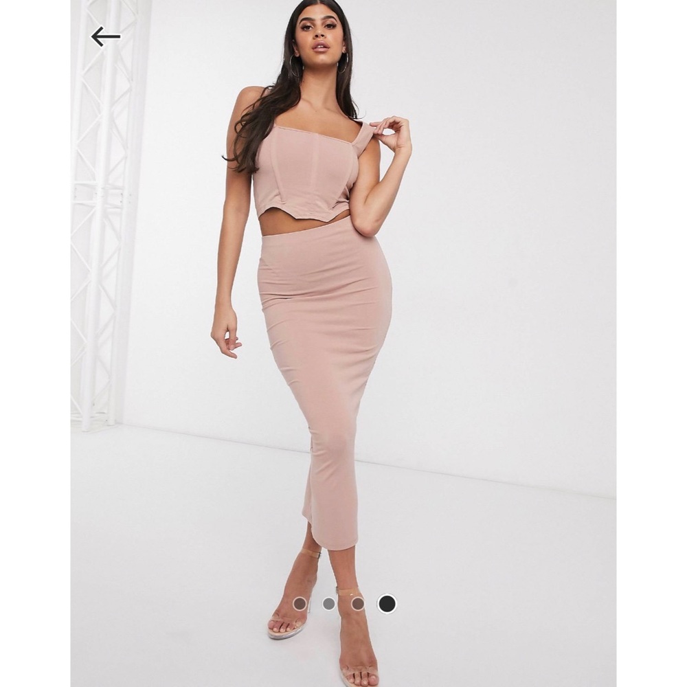 NWT ASOS High Wasted Midi Pencil Skirt - Nude Pink